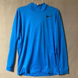 Mike Mens Dri-Fit Long Sleeve Hoodie Size L Color Blue